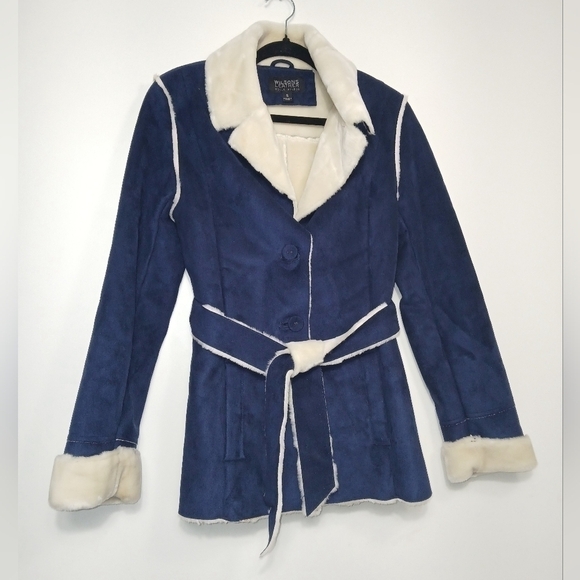 WILSONS LEATHER SHERPA JACKET - Penny Lane Y2K does 70’s - Picture 1 of 6